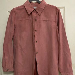 Pink suede flannel